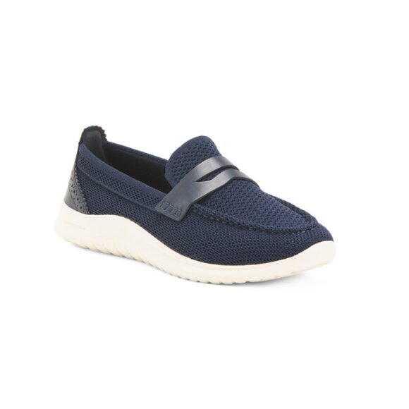 COLE HAAN Blue/Ivory Zerogrand Meritt Stitchlite Loafers - Picture 1 of 2